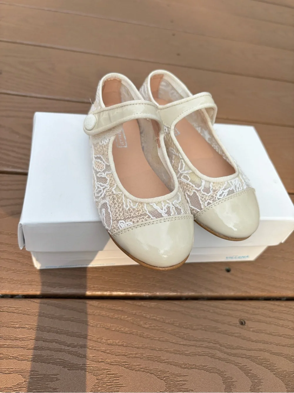 Maria Catalan | Ivory Lace Mary Jane Shoes Toddler Girls Size 24 NEW